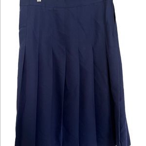 NYCC Vintage Woman’s Skirt Sz 14 Navy Blue Pleated Zipper Schoolgirl Y2K